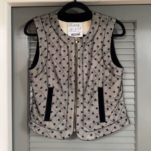 Vintage Moschino Cheap & Chic Silk Polka Dot Quilted Vest